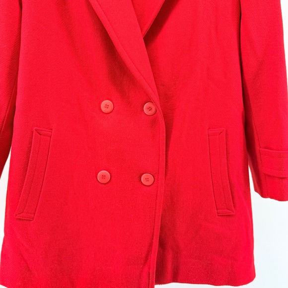 Vintage Pendleton Wool Womens Red Double Breasted Coat Jacket Sz ? Preppy *read* - Picture 14 of 16
